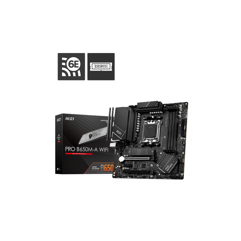 MOTHERBOARD MSI PRO B650M-A WIFI + BT DDR5 AM5 