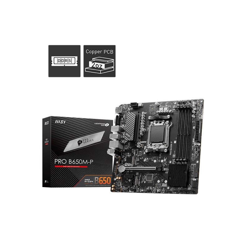 MOTHERBOARD MSI PRO B650M-P AM5 DDR5 911-7E27-001