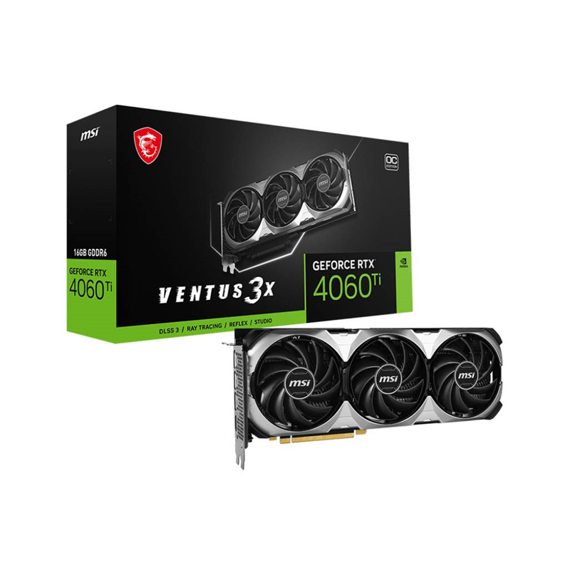 TARJETA DE VIDEO MSI VENTUS 3X RTX4060TI 16GB GDDR6 912-V517-093