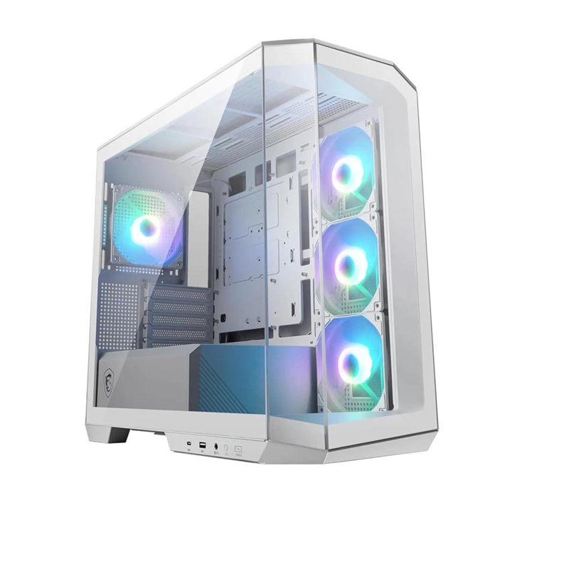 CASE MIDTOWER MSI PANO M100R PZ TEMPERED GLASS 4 FAN ARGB Back-connect supported BLANCO