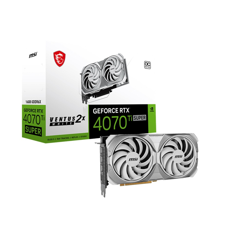 TARJETA DE VIDEO MSI VENTUS 2X RTX4070TI SUPER 16GB GDDR6X BLANCO