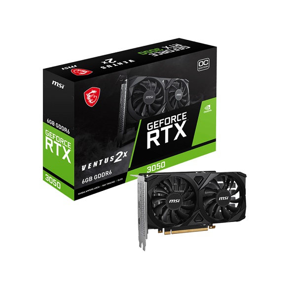 TARJETA DE VIDEO MSI VENTUS 2X RTX3050 6GB GDDR6 OC EDITION 912-V812-016