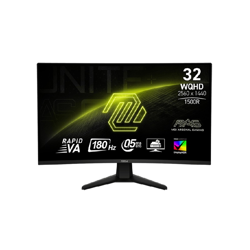 MONITOR CURVO MSI MAG 32CQ6F PANTALLA 2K VA 180Hz 0.5ms (GtG, Min.) DP HDMI X2