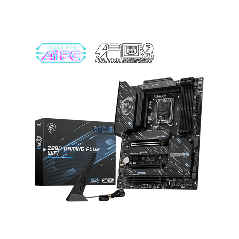 MOTHERBOARD MSI Z890 GAMING PLUS WIFI LGA1851 DDR5 WIFI 7 + BT5.4 LAN 5G THUNDERBOLT4 TIPO C (4DIMMS DDR5)