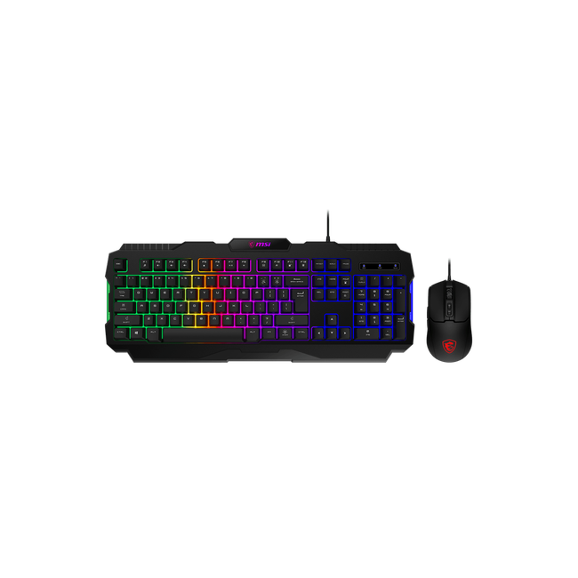 KIT TECLADO Y MOUSE USB MSI FORGE GK100  BACKLIGHT RAINBOW