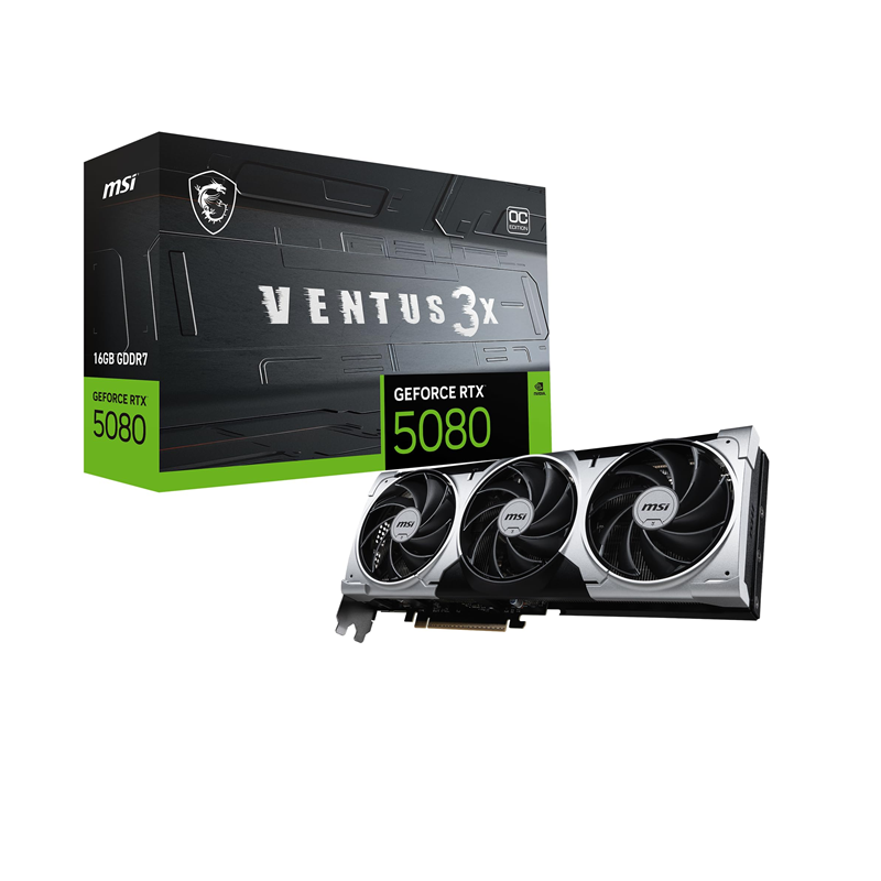 TARJETA DE VIDEO MSI VENTUS 3X RTX5080 16GB GDDR7 OCE  G5080-16V3CP