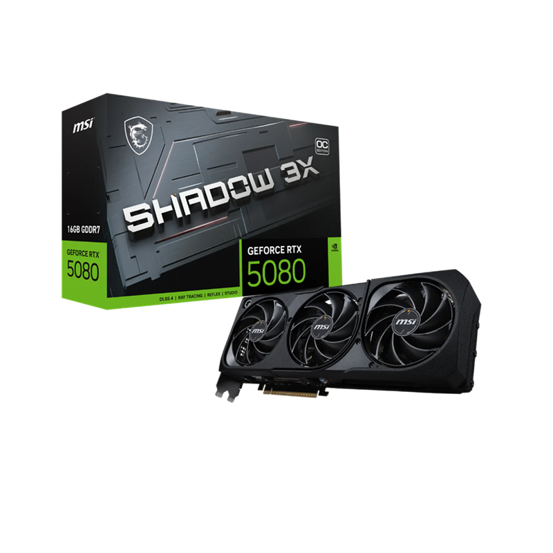 TARJETA DE VIDEO MSI SHADOW 3X RTX5080 16GB GDDR7 OCE  G5080-16S3C