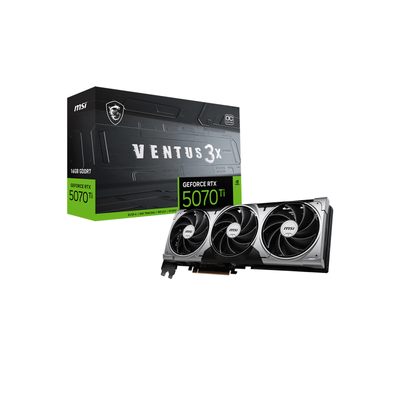 TARJETA DE VIDEO MSI VENTUS 3X RTX5070TI 16GB GDDR7 OCE  G507T-16V3C
