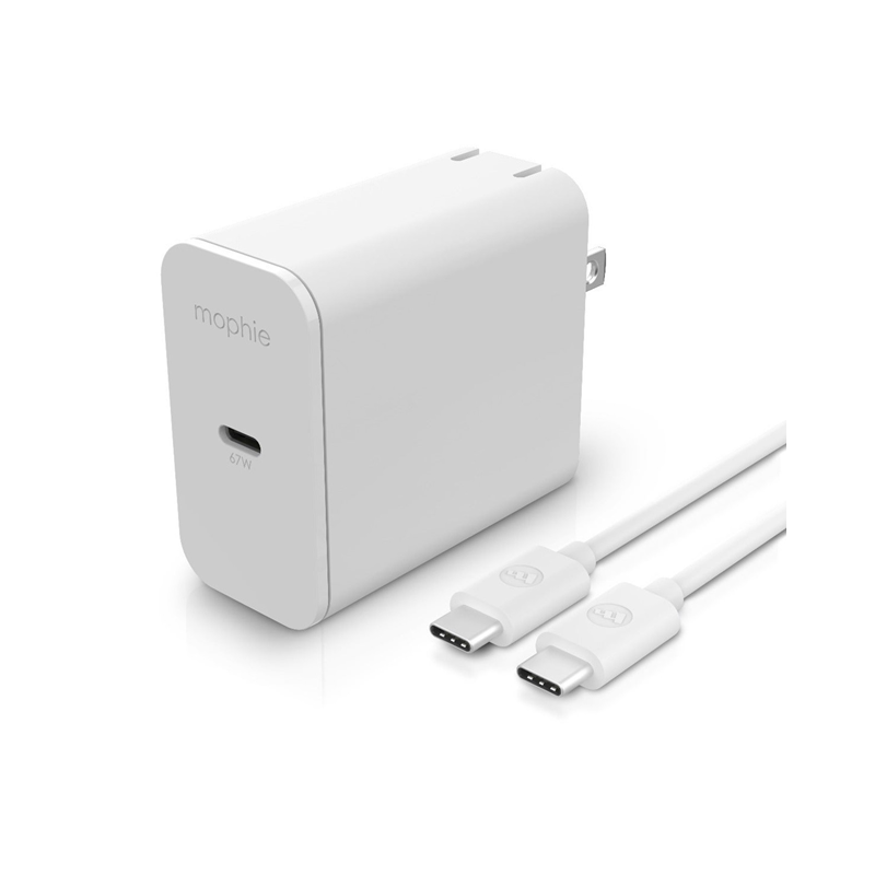 CUBO DE CARGA MOPHIE SPEEDPORT GaN 67W CON CABLE USB-C 2MTS 409909420 BLANCO