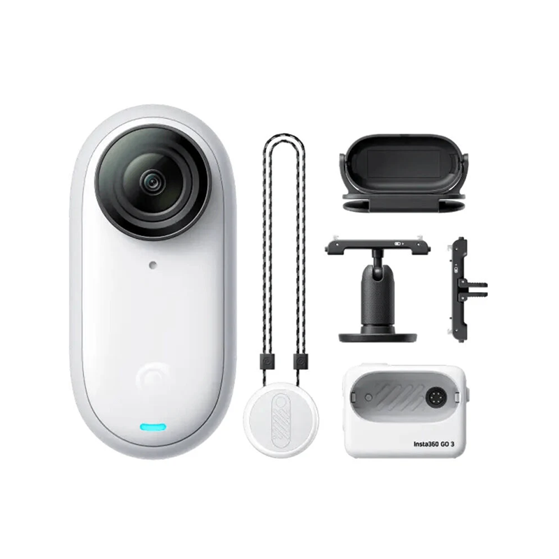 CAMARA DE ACCION INSTA360 GO 3 2.7K MONTAJE MAGNETICO HASTA 5MTS CON AI ESTABILIZADOR CINSABKA BLANCO 