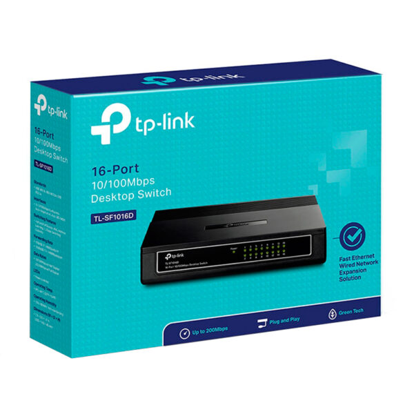 SWITCH TP-LINK 16 PUERTOS TL-SF1016D DESKTOP 10/100MBPS