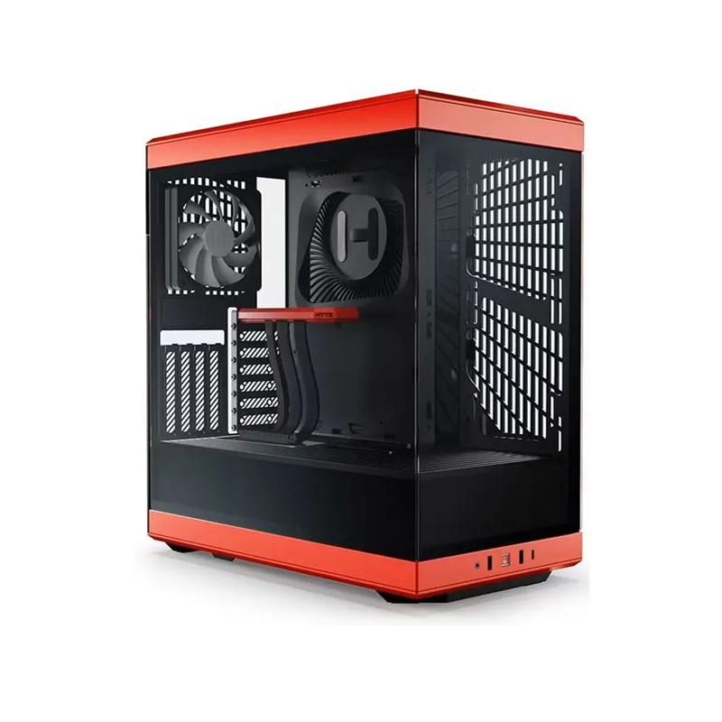 CASE MIDTOWER HYTE Y40 TEMPERED GLASS CS-HYTE-Y40-BR NEGRO Y ROJO