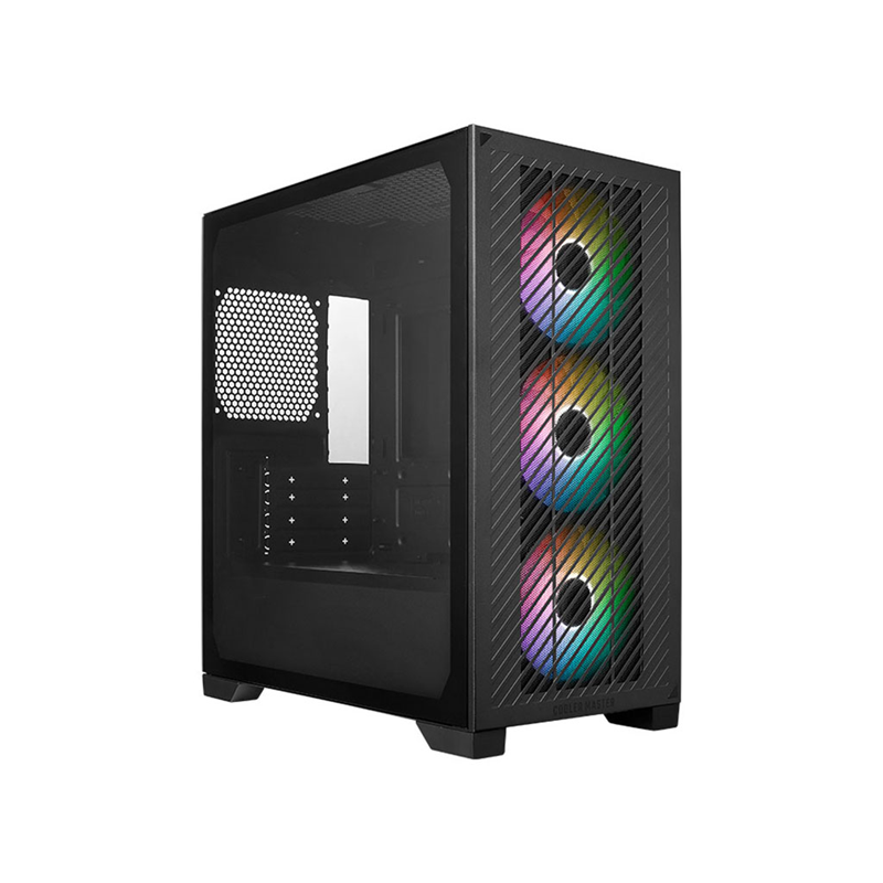 CASE MINITOWER COOLER MASTER ELITE 301 NEGRO TEMPERED GLASS 3 FAN ARGB