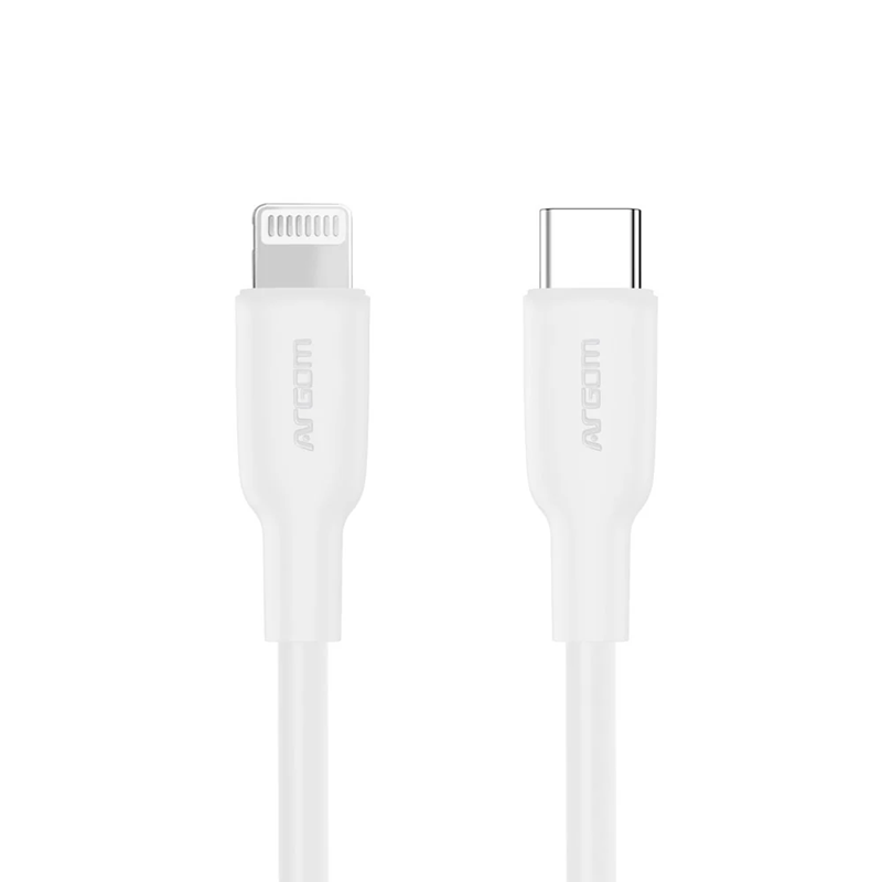 CABLE USB TIPO C A LIGHTNING ARGOM 6FT 30W 3.3A ARG-CB-0072WT