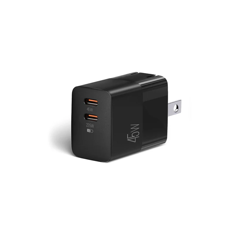 CUBO DE CARGA USB TIPO-C X2 45W ARGOM VOLTA P5 ARG-AC-0134BK NEGRO