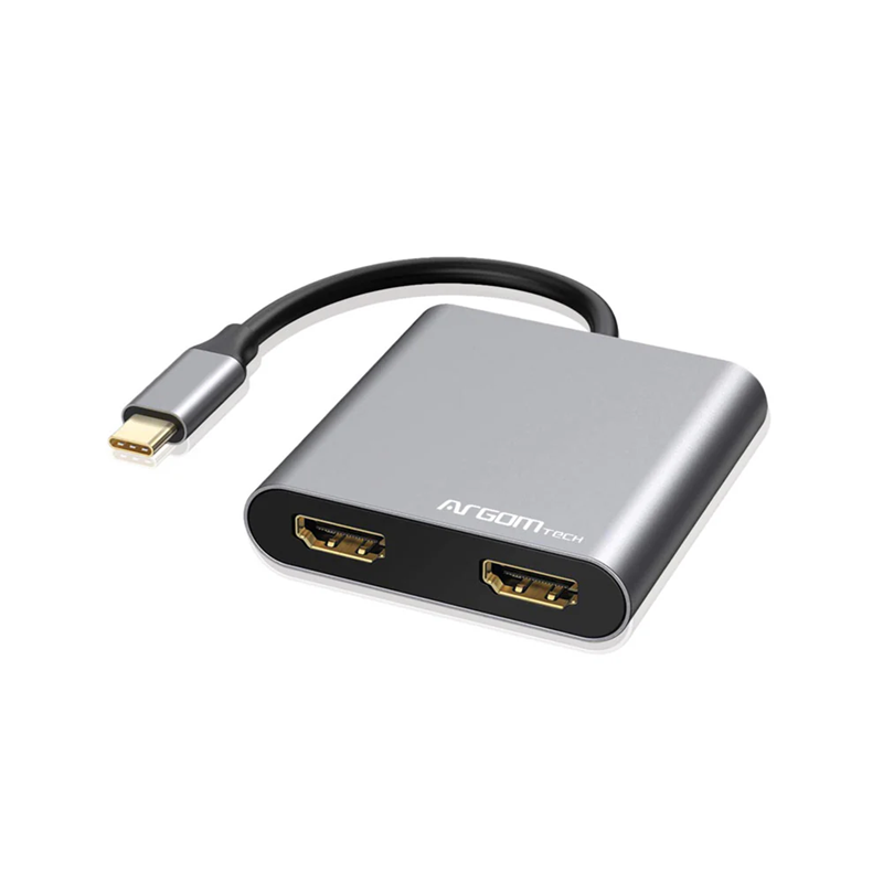 ADAPTADOR USB TIPO C A DUAL HDMI 4K ARGOM ARG-UB-0182 MODO EXTENDIDO ESPEJO