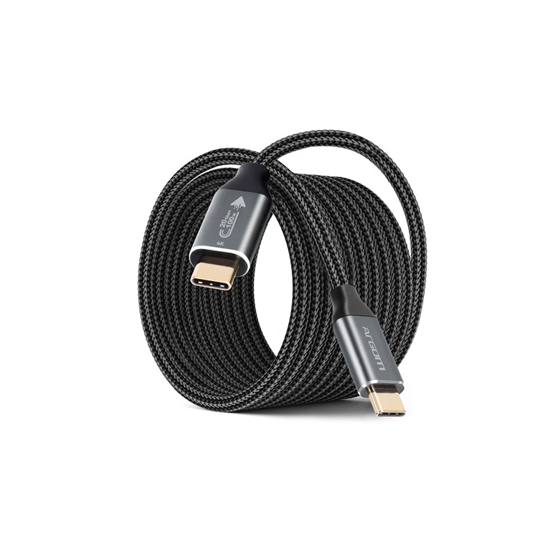 CABLE USB-C MACHO-MACHO THUNDERBOLT ARGOM 100W 20GBPS  4K/60Hz ARG-CB-1401BK 1.8MTS