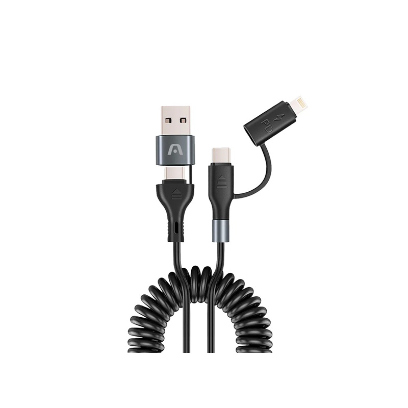 CABLE USB 5 EN 1 ARGOM USB-A LIGHTNING USB-C ARG-CB-0071BK