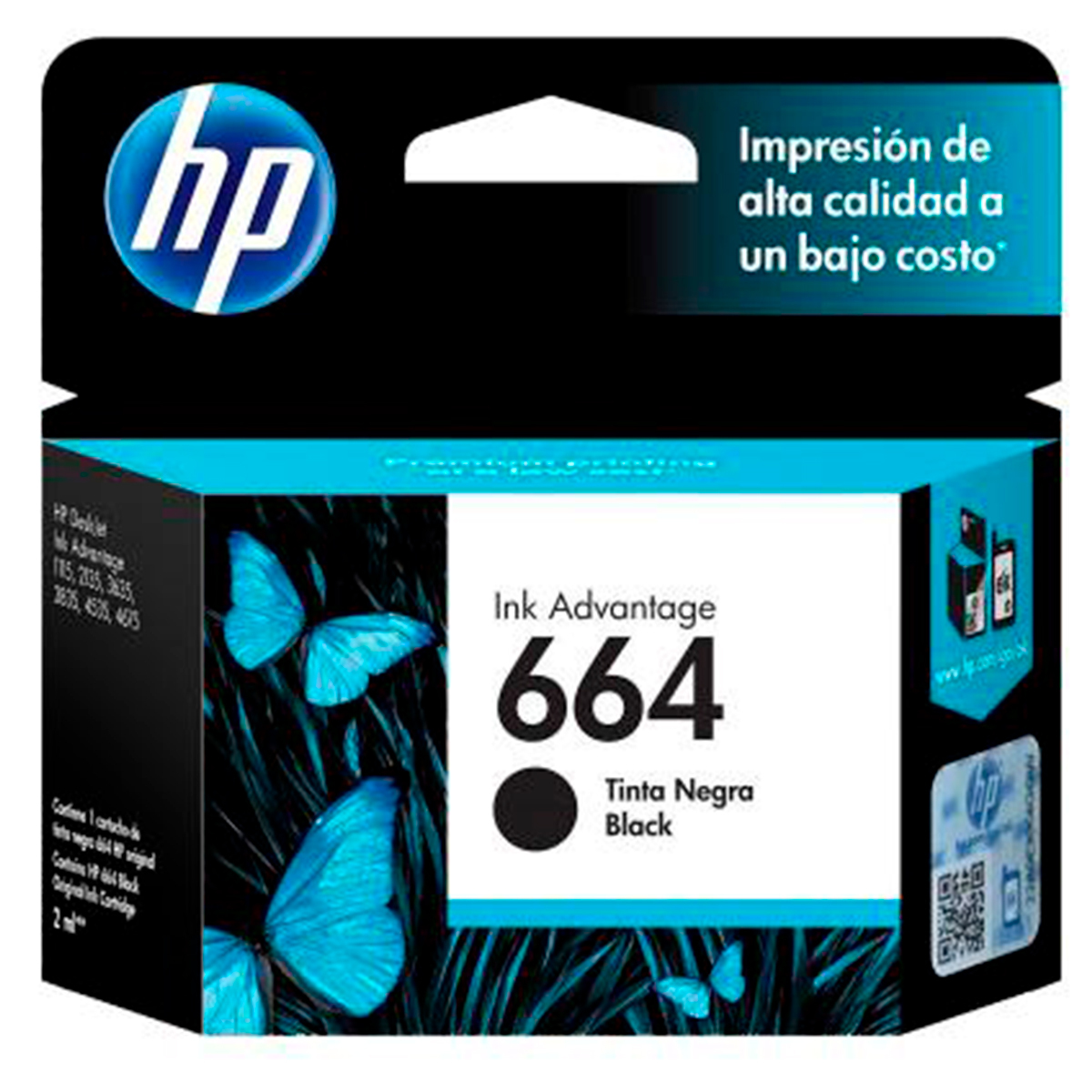 CARTUCHO HP 664 NEGRO F6V29AL