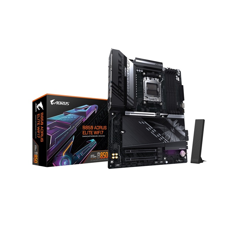 MOTHERBOARD GIGABYTE AORUS ELITE B850 AM5 DDR5 WIFI 7+BT5 (4DIMMS DDR5 M.2 X3 SATA X4) 