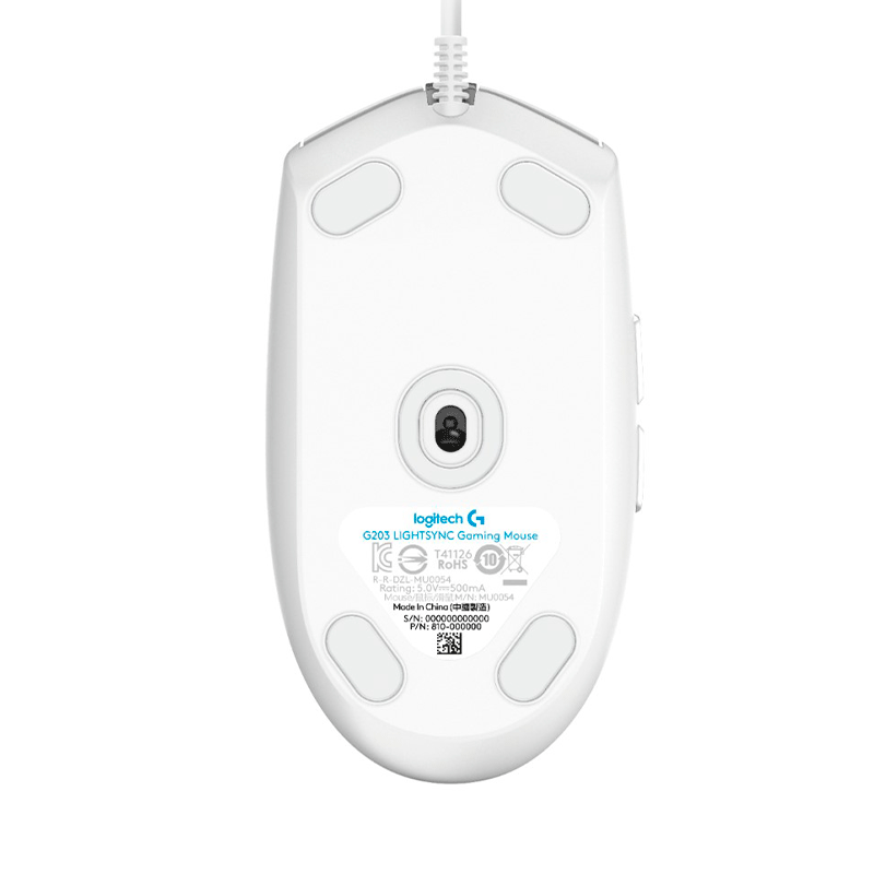 MOUSE LOGITECH G203 LIGHTSYNC WHITE 910-005791