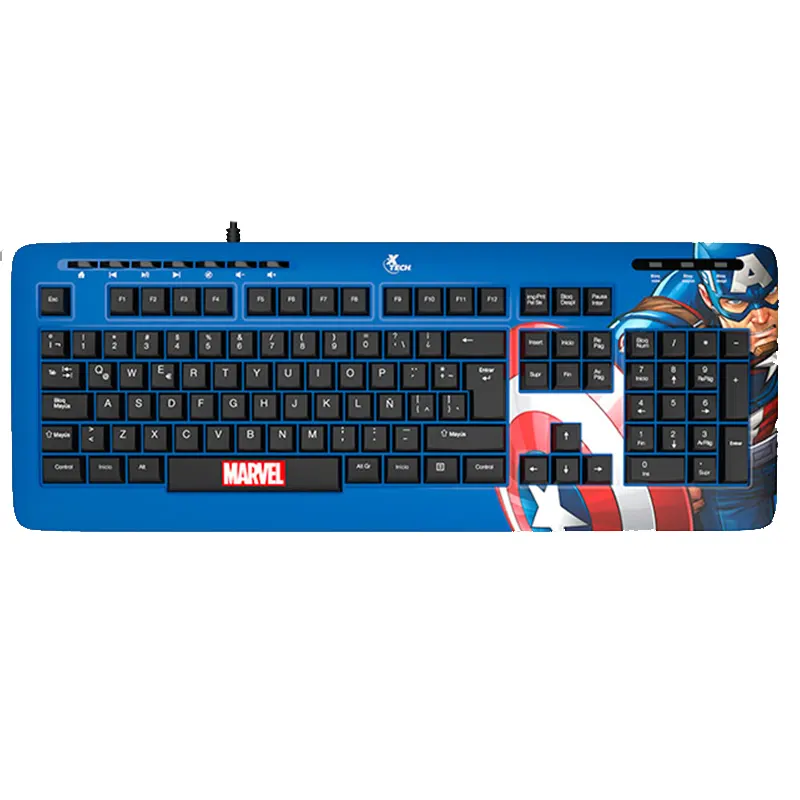 TECLADO USB MARVEL CAPTAIN AMERICA XTECH XTK-M401CA