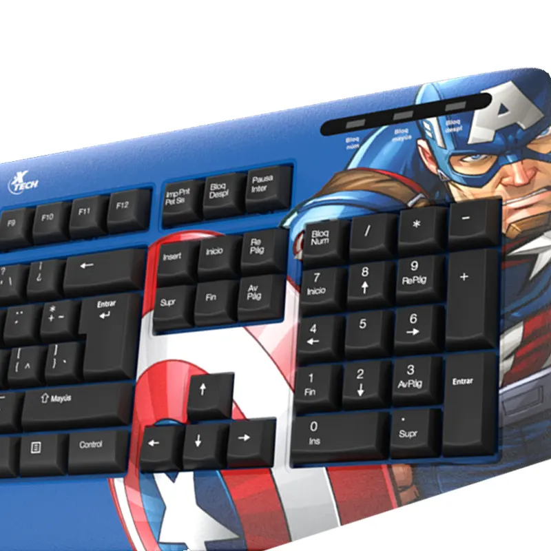 TECLADO USB MARVEL CAPTAIN AMERICA XTECH XTK-M401CA