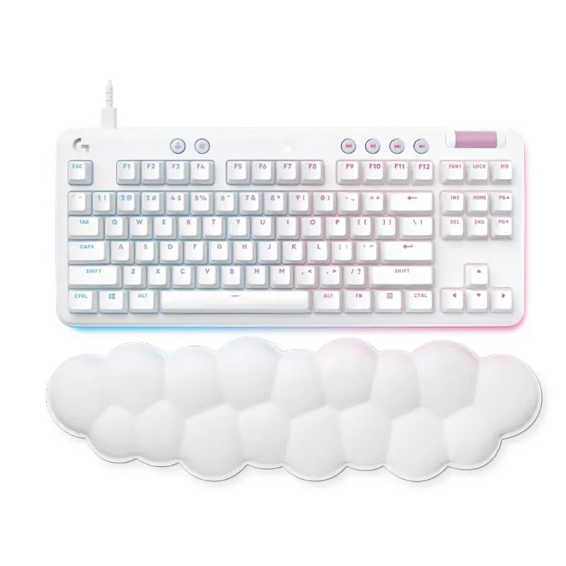 TECLADO MECANICO LOGITECH G713 RGB CON REPOSAMANOS 920-010413 WHITE AURORA COLLECTION