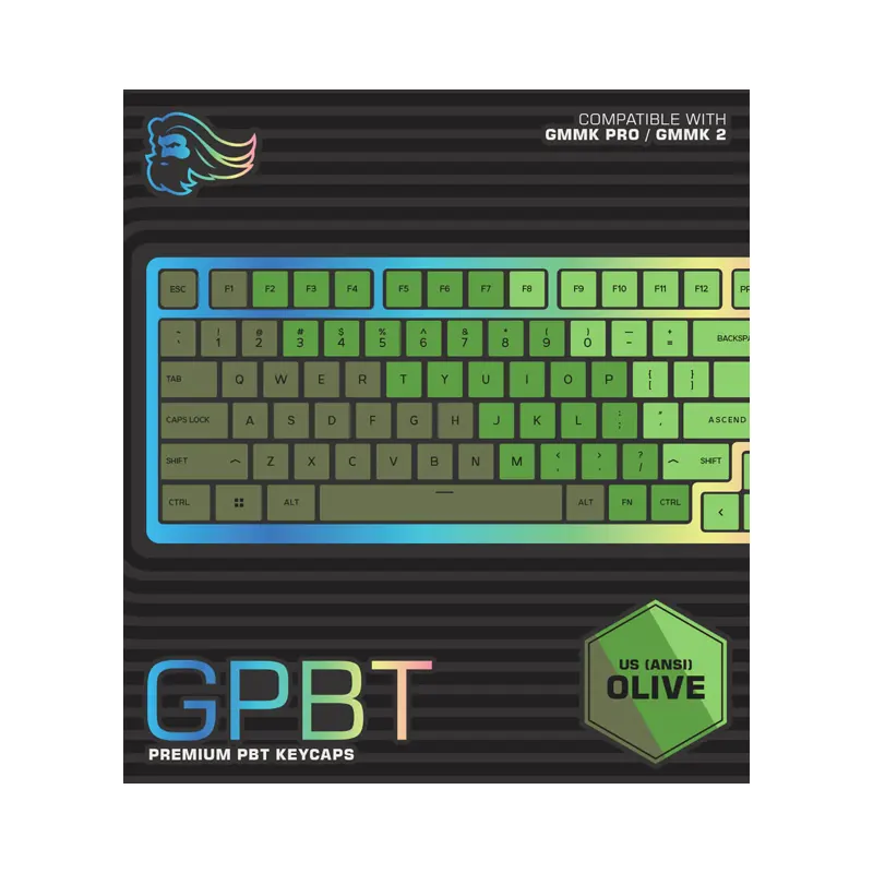 PBT KEYCAP UPGRADE SET GLORIOUS US ANSI OLIVE GLO-KC-GPBT-O