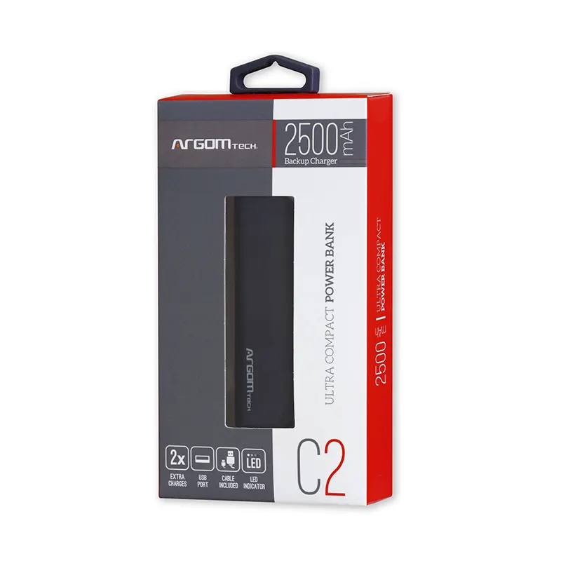 POWERBANK ARGOM C2 2500mAh ARG-PB-1130BK