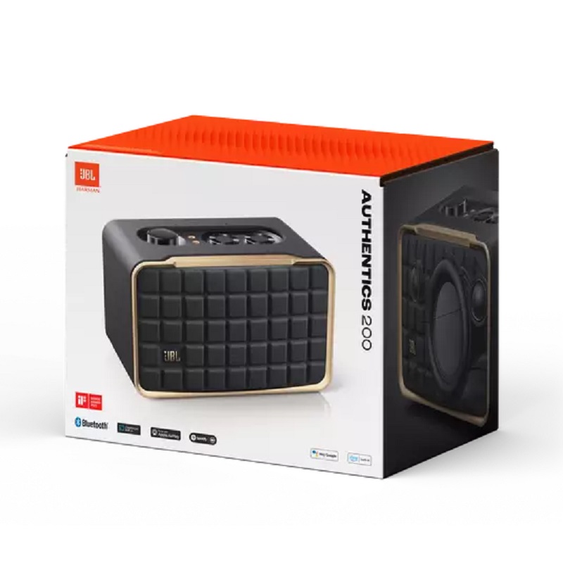 BOCINA STEREO 2.0 INTELIGENTE JBL Authentics 200 DISEÑO RETRO 90W BLUETOOTH WIFI  JBLAUTH200BLKAM BLACK