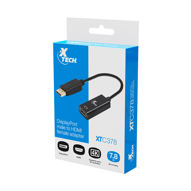 CONVERTIDOR DE DISPLAYPORT A HDMI HEMBRA XTECH XTC378